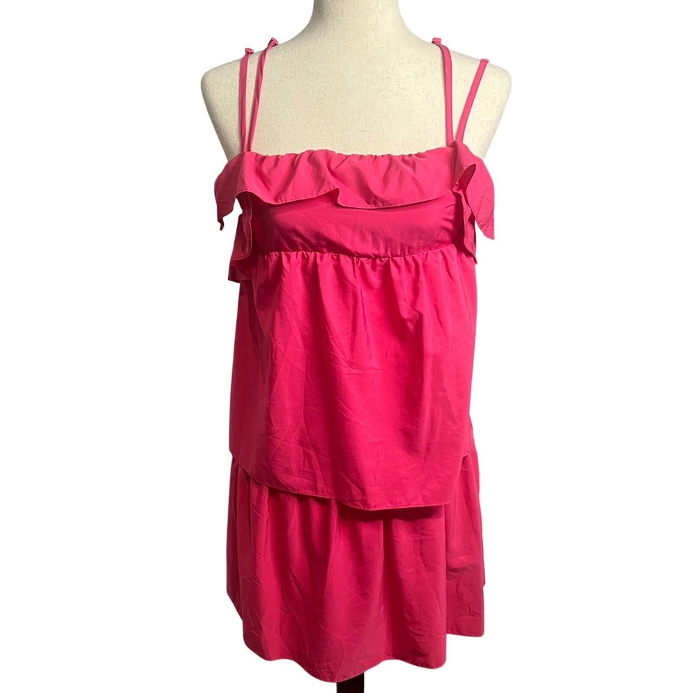 NWT Fiorucci Hot Pink Tiered  Mini Dress Italian Designer